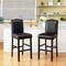 Set of 2/4 Bonded Leather High-back Barchair with Studded Decor